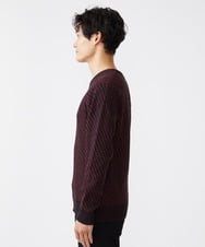 MKFAV60099 MK MICHEL KLEIN HOMME(MKミッシェルクランオム) へリンボンVネックニット パープル(77)