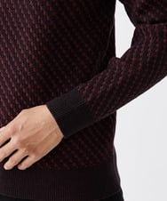 MKFAV60099 MK MICHEL KLEIN HOMME(MKミッシェルクランオム) へリンボンVネックニット パープル(77)