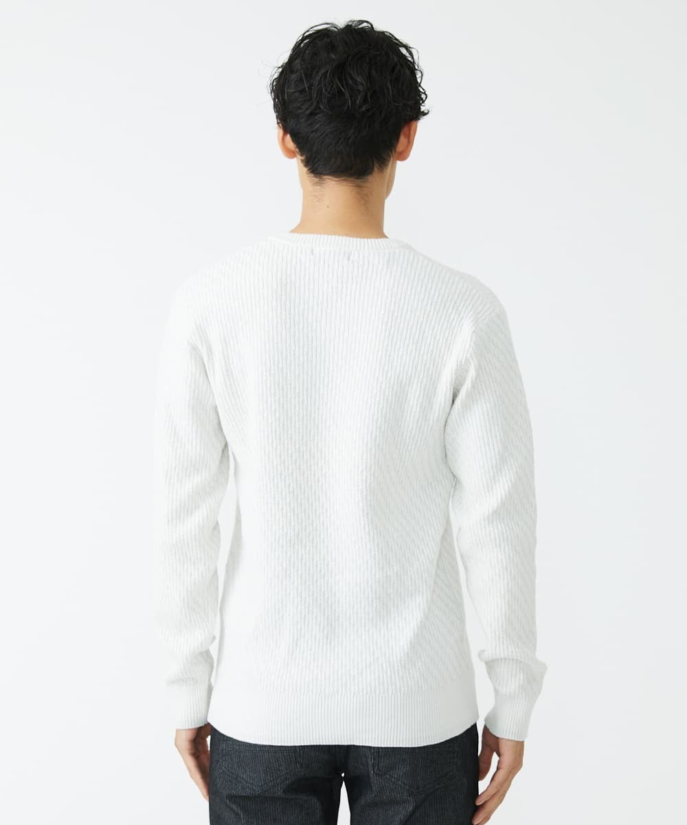 MKFAV60099 MK MICHEL KLEIN HOMME(MKミッシェルクランオム) へリンボンVネックニット ライトグレー(91)
