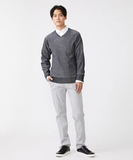 MKFAV60099 MK MICHEL KLEIN HOMME(MKミッシェルクランオム) へリンボンVネックニット ダークグレー(93)