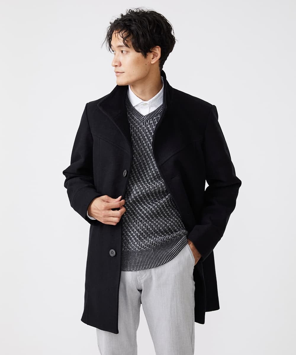 MKFAV60099 MK MICHEL KLEIN HOMME(MKミッシェルクランオム) へリンボンVネックニット ダークグレー(93)