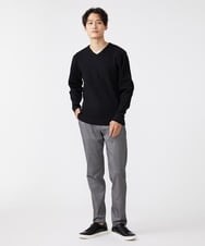 MKFAV60099 MK MICHEL KLEIN HOMME(MKミッシェルクランオム) へリンボンVネックニット ブラック(94)