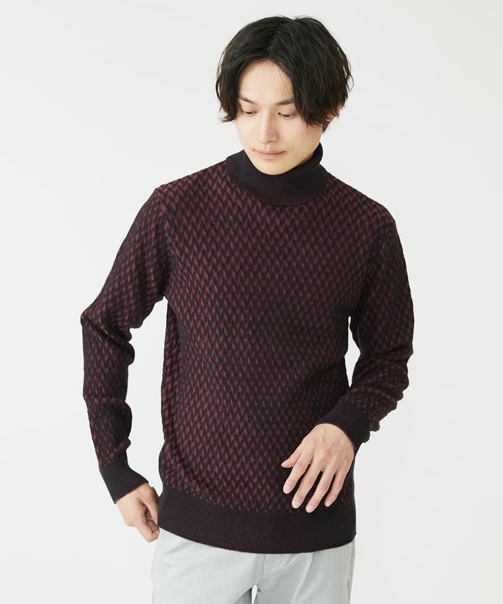 MKFAV61099 MK MICHEL KLEIN HOMME(MKミッシェルクランオム) タートルネックニット  パープル(77)