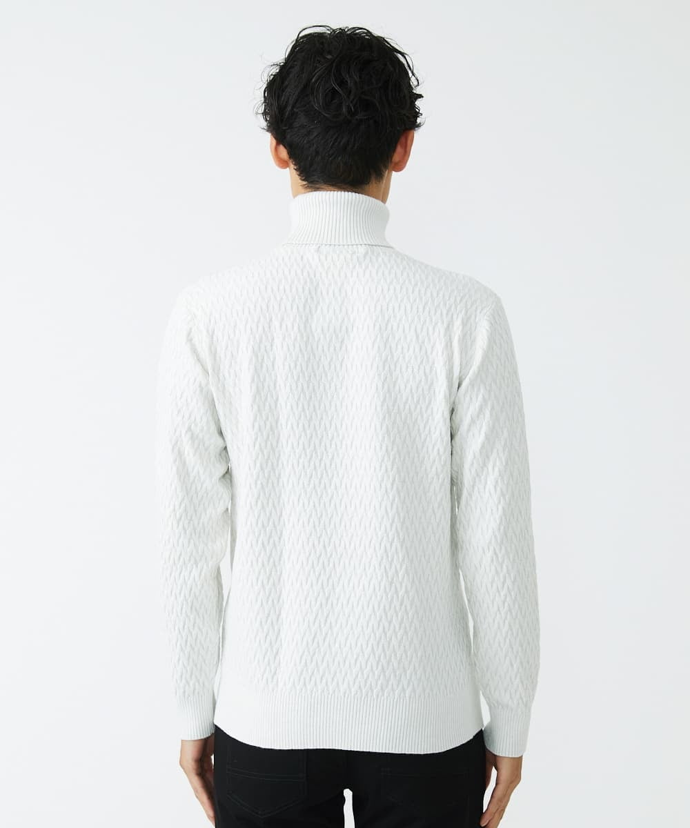 MKFAV61099 MK MICHEL KLEIN HOMME(MKミッシェルクランオム) タートルネックニット  ライトグレー(91)