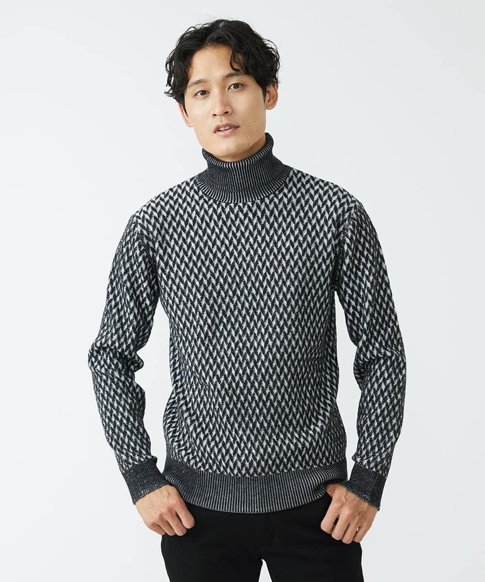 MKFAV61099 MK MICHEL KLEIN HOMME(MKミッシェルクランオム) タートルネックニット  ダークグレー(93)
