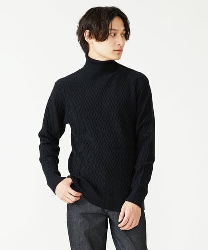 MKFAV61099 MK MICHEL KLEIN HOMME タートルネックニット / ツイルへリンボン
