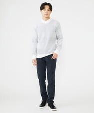 MKFAV62089 MK MICHEL KLEIN HOMME(MKミッシェルクランオム) モックネックボーダーニット ライトグレー(91)