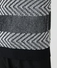 MKFAV62089 MK MICHEL KLEIN HOMME(MKミッシェルクランオム) モックネックボーダーニット ブラック(94)