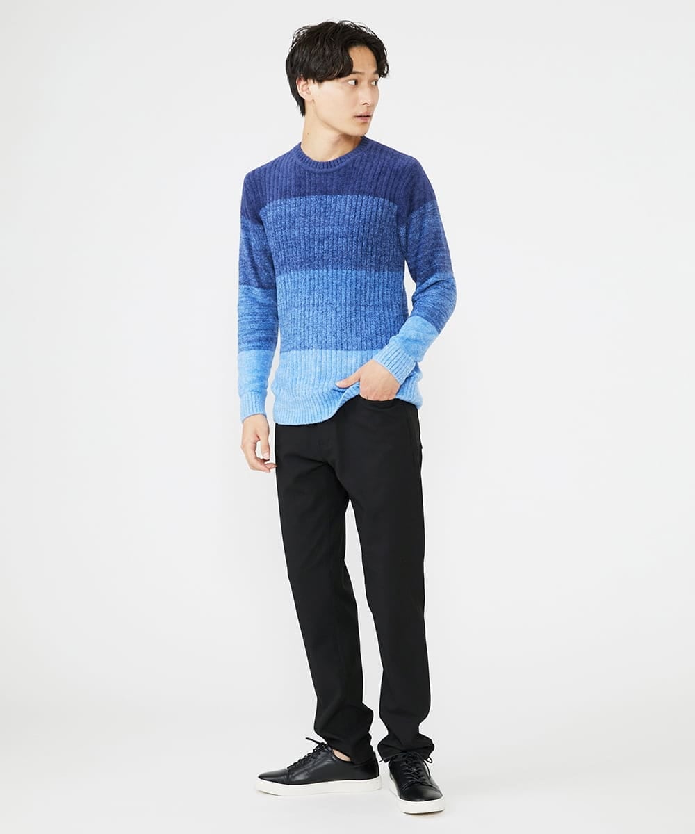 MKFAX21095 MK MICHEL KLEIN HOMME(MKミッシェルクランオム) モールグラデーションニット ネイビー(57)