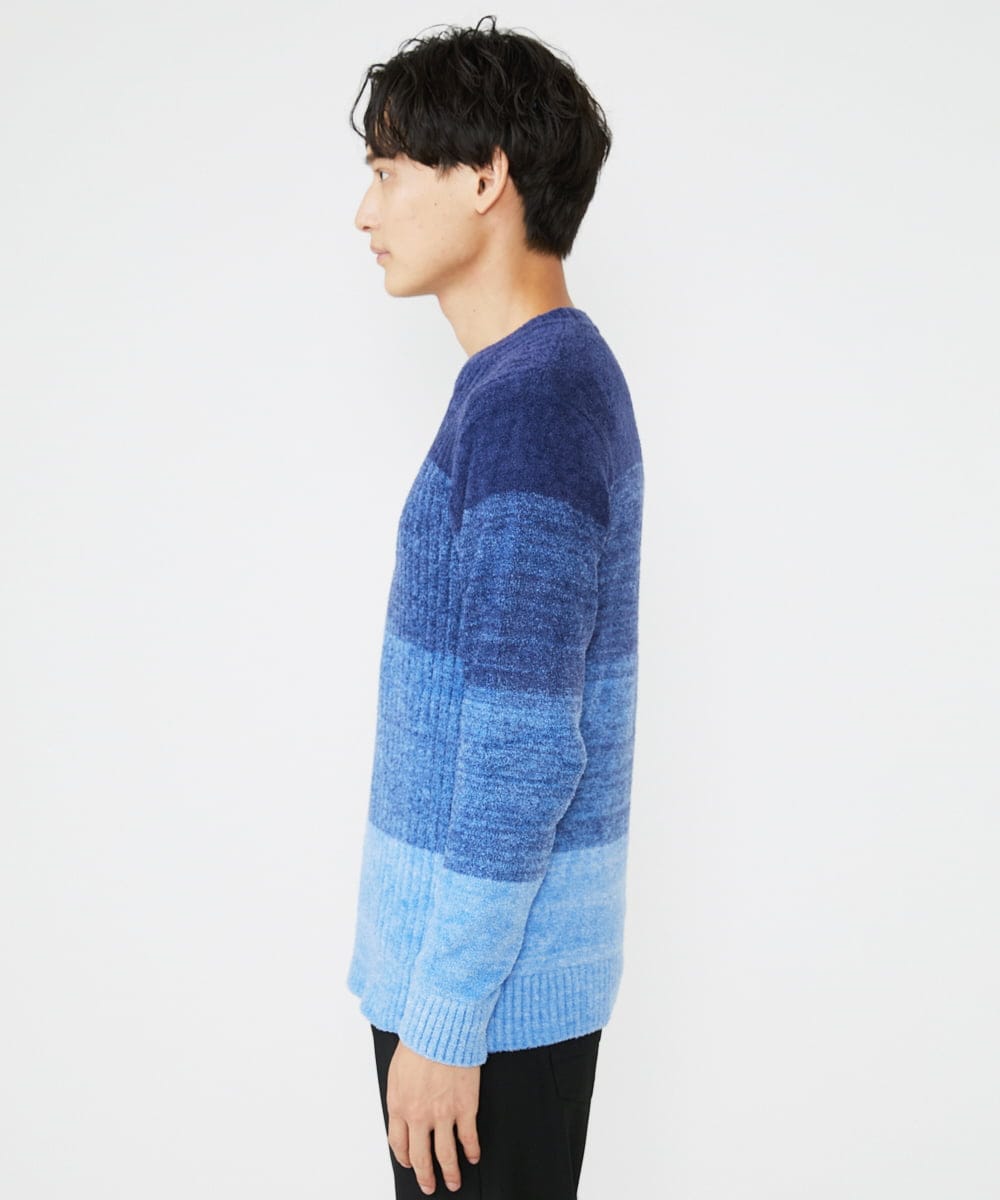 MKFAX21095 MK MICHEL KLEIN HOMME(MKミッシェルクランオム) モールグラデーションニット ネイビー(57)