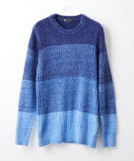 MKFAX21095 MK MICHEL KLEIN HOMME(MKミッシェルクランオム) モールグラデーションニット ネイビー(57)