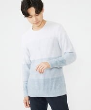 MKFAX21095 MK MICHEL KLEIN HOMME(MKミッシェルクランオム) モールグラデーションニット ホワイト(90)