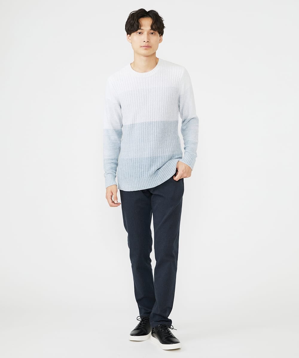 MKFAX21095 MK MICHEL KLEIN HOMME(MKミッシェルクランオム) モールグラデーションニット ホワイト(90)