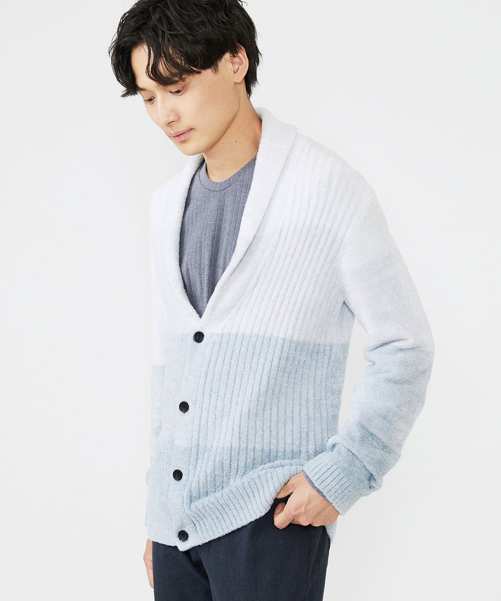 MKFAX22120 MK MICHEL KLEIN HOMME(MKミッシェルクランオム) フェザーモールグラデーション / カーディガン ホワイト(90)