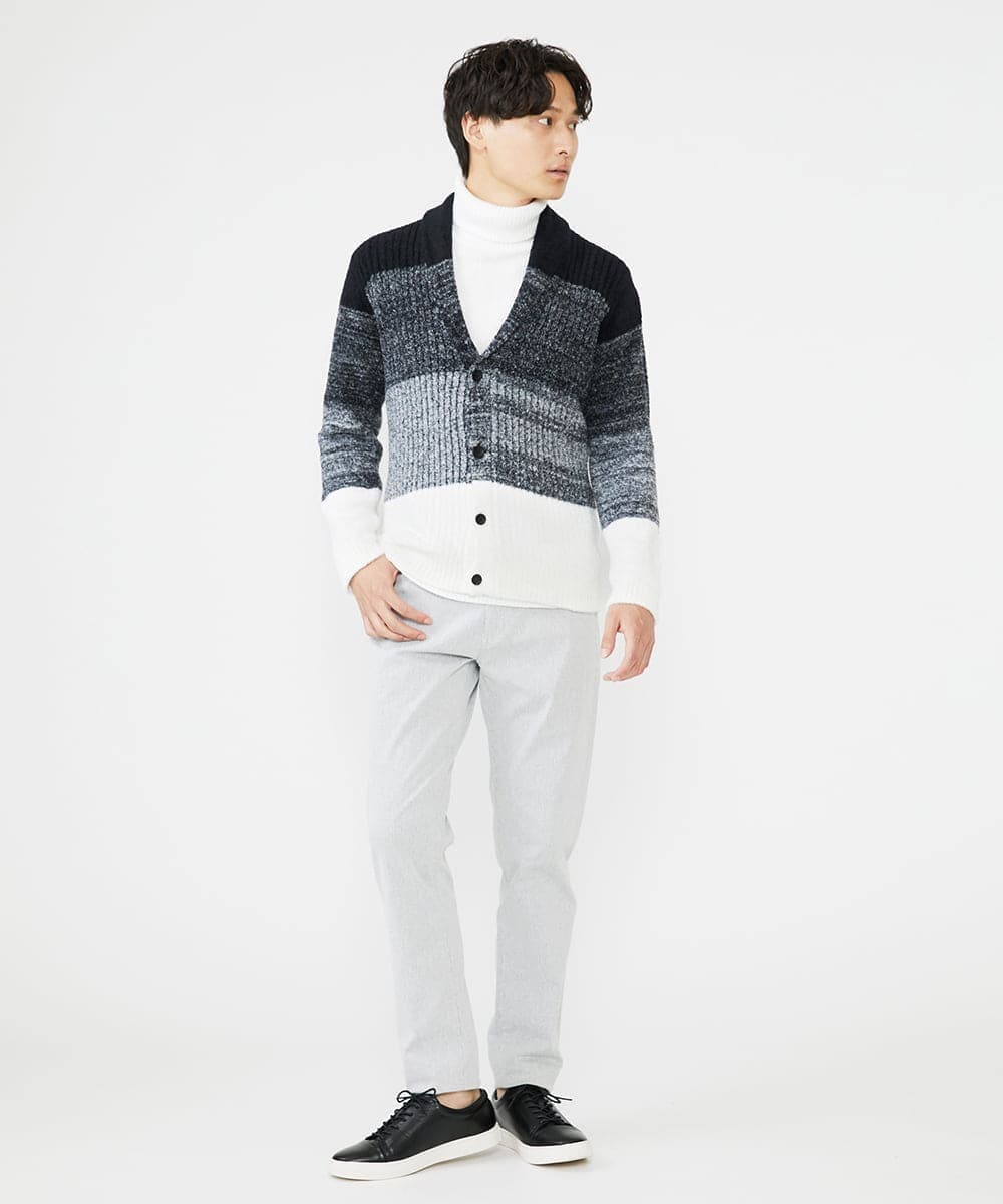 MKFAX22120 MK MICHEL KLEIN HOMME(MKミッシェルクランオム) フェザーモールグラデーション / カーディガン ブラック(94)