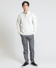 MKFAX23110 MK MICHEL KLEIN HOMME(MKミッシェルクランオム) ハーフボタンニット ホワイト(90)