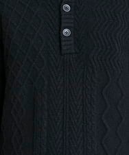 MKFAX23110 MK MICHEL KLEIN HOMME(MKミッシェルクランオム) ハーフボタンニット ブラック(94)
