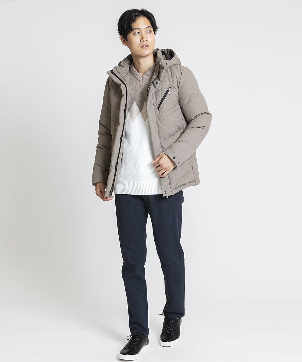 MKFAX27089 MK MICHEL KLEIN HOMME(MKミッシェルクランオム) ダイヤグラデーションニット ベージュ(84)