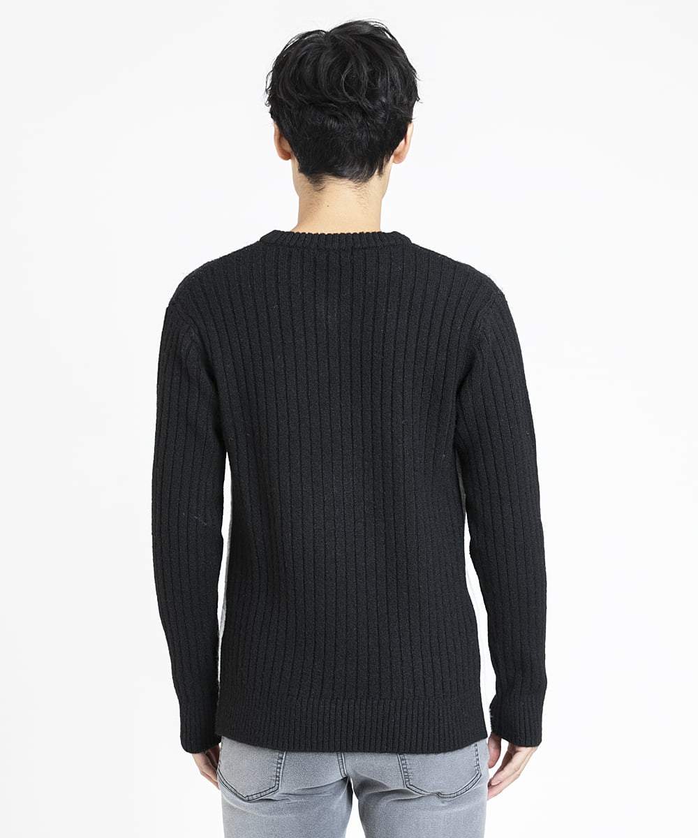 MKFAX27089 MK MICHEL KLEIN HOMME(MKミッシェルクランオム) ダイヤグラデーションニット ブラック(94)