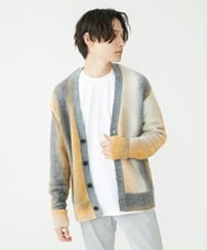 MKFAX57120 MK MICHEL KLEIN HOMME(MKミッシェルクランオム) ストライプグラデーションカーディガン イエロー(25)