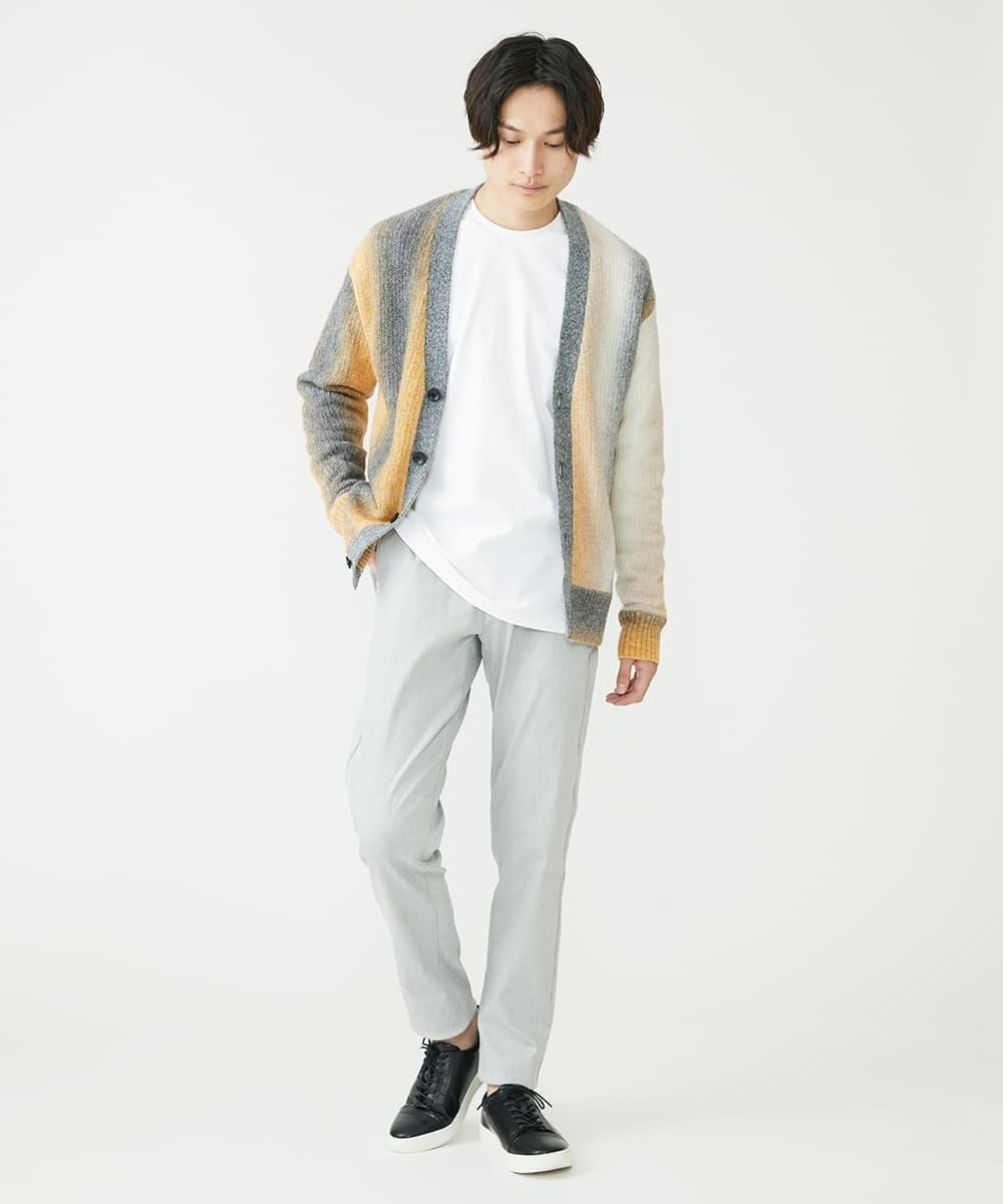 MKFAX57120 MK MICHEL KLEIN HOMME(MKミッシェルクランオム) ストライプグラデーションカーディガン イエロー(25)