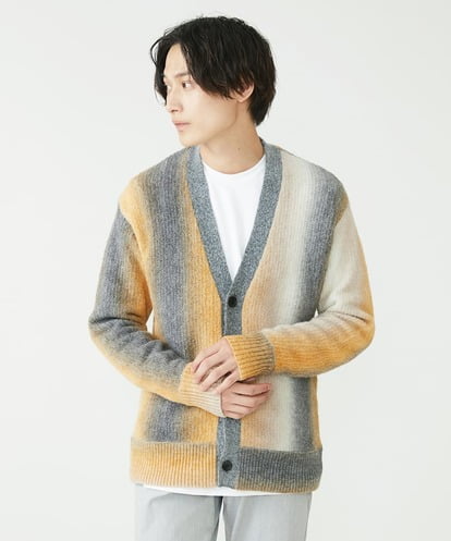 MKFAX57120 MK MICHEL KLEIN HOMME ストライプグラデーションカーディガン