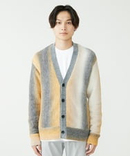 MKFAX57120 MK MICHEL KLEIN HOMME(MKミッシェルクランオム) ストライプグラデーションカーディガン イエロー(25)