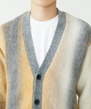 MKFAX57120 MK MICHEL KLEIN HOMME(MKミッシェルクランオム) ストライプグラデーションカーディガン イエロー(25)