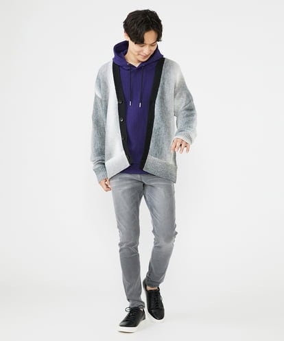 MKFAX57120 MK MICHEL KLEIN HOMME ストライプグラデーションカーディガン