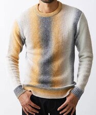 MKFAX58110 MK MICHEL KLEIN HOMME(MKミッシェルクランオム) ストライプグラデーションニット イエロー(25)