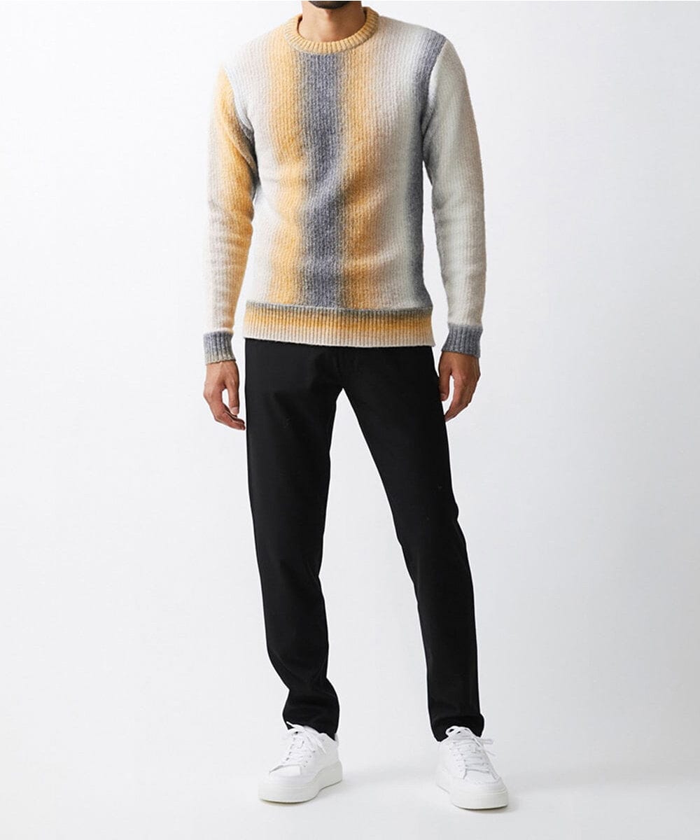 MKFAX58110 MK MICHEL KLEIN HOMME(MKミッシェルクランオム) ストライプグラデーションニット イエロー(25)
