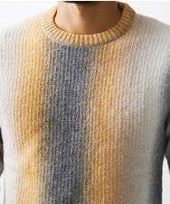 MKFAX58110 MK MICHEL KLEIN HOMME(MKミッシェルクランオム) ストライプグラデーションニット イエロー(25)