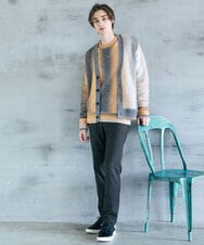 MKFAX58110 MK MICHEL KLEIN HOMME(MKミッシェルクランオム) ストライプグラデーションニット イエロー(25)