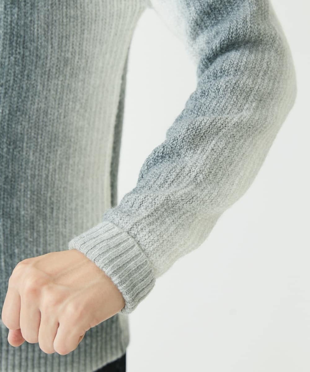 MKFAX58110 MK MICHEL KLEIN HOMME(MKミッシェルクランオム) ストライプグラデーションニット ブラック(94)