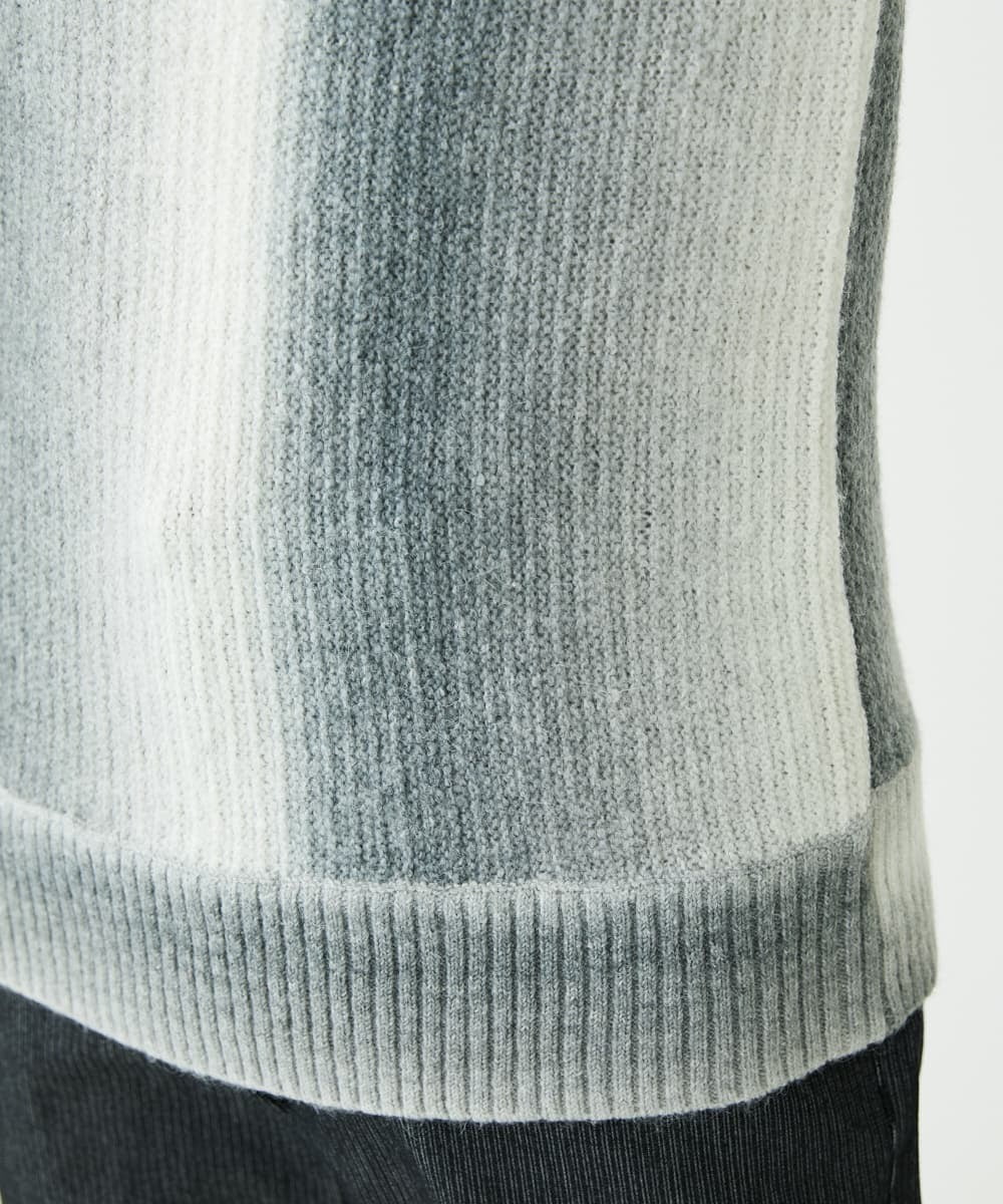 MKFAX58110 MK MICHEL KLEIN HOMME(MKミッシェルクランオム) ストライプグラデーションニット ブラック(94)