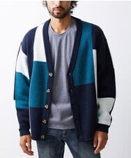 MKFAX83110 MK MICHEL KLEIN HOMME(MKミッシェルクランオム) カーディガン / ダブルジャガード ネイビー(57)