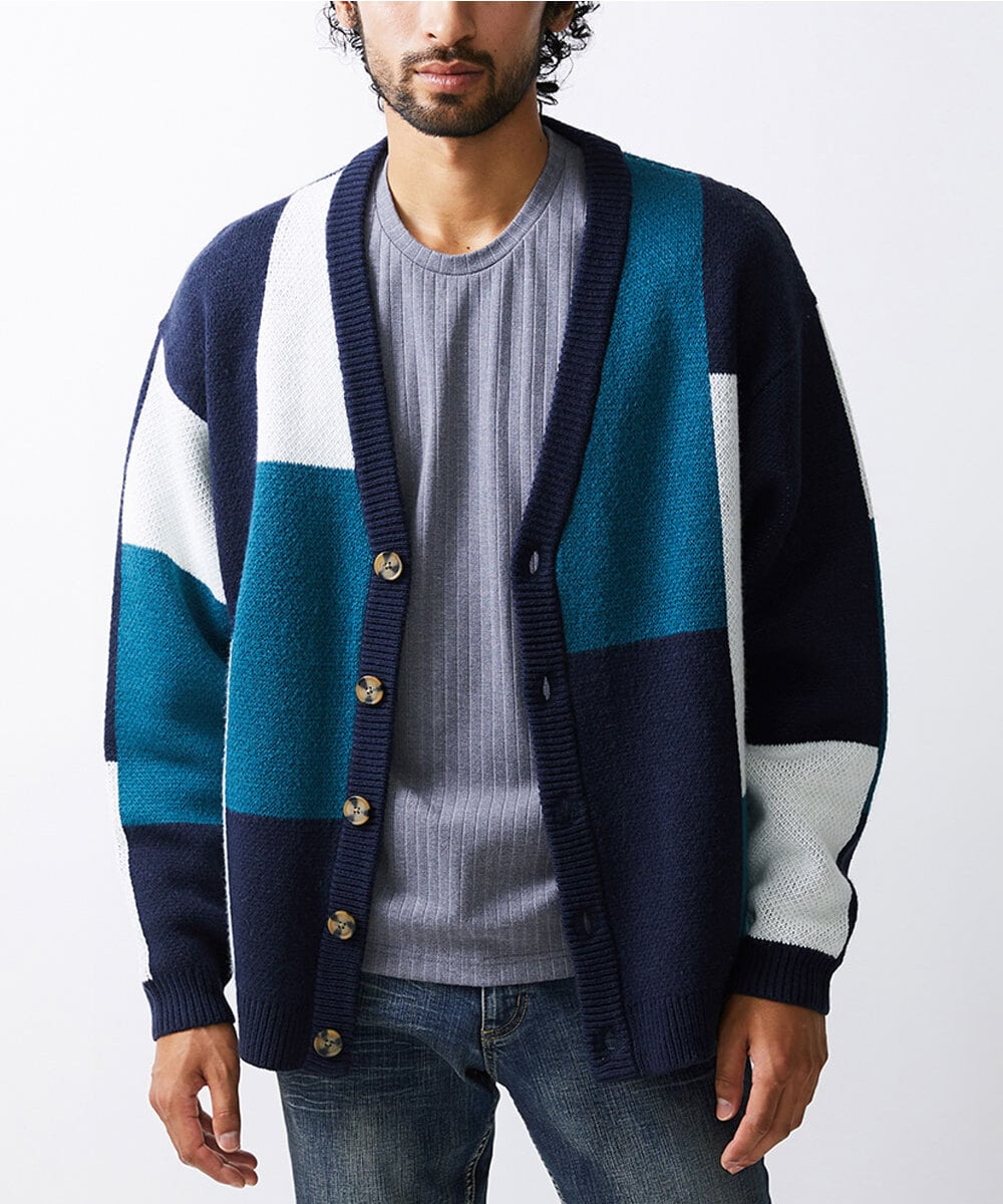 MKFAX83110 MK MICHEL KLEIN HOMME(MKミッシェルクランオム) カーディガン / ダブルジャガード ネイビー(57)
