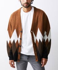 MKFAX83110 MK MICHEL KLEIN HOMME(MKミッシェルクランオム) カーディガン / ダブルジャガード ブラウン(87)