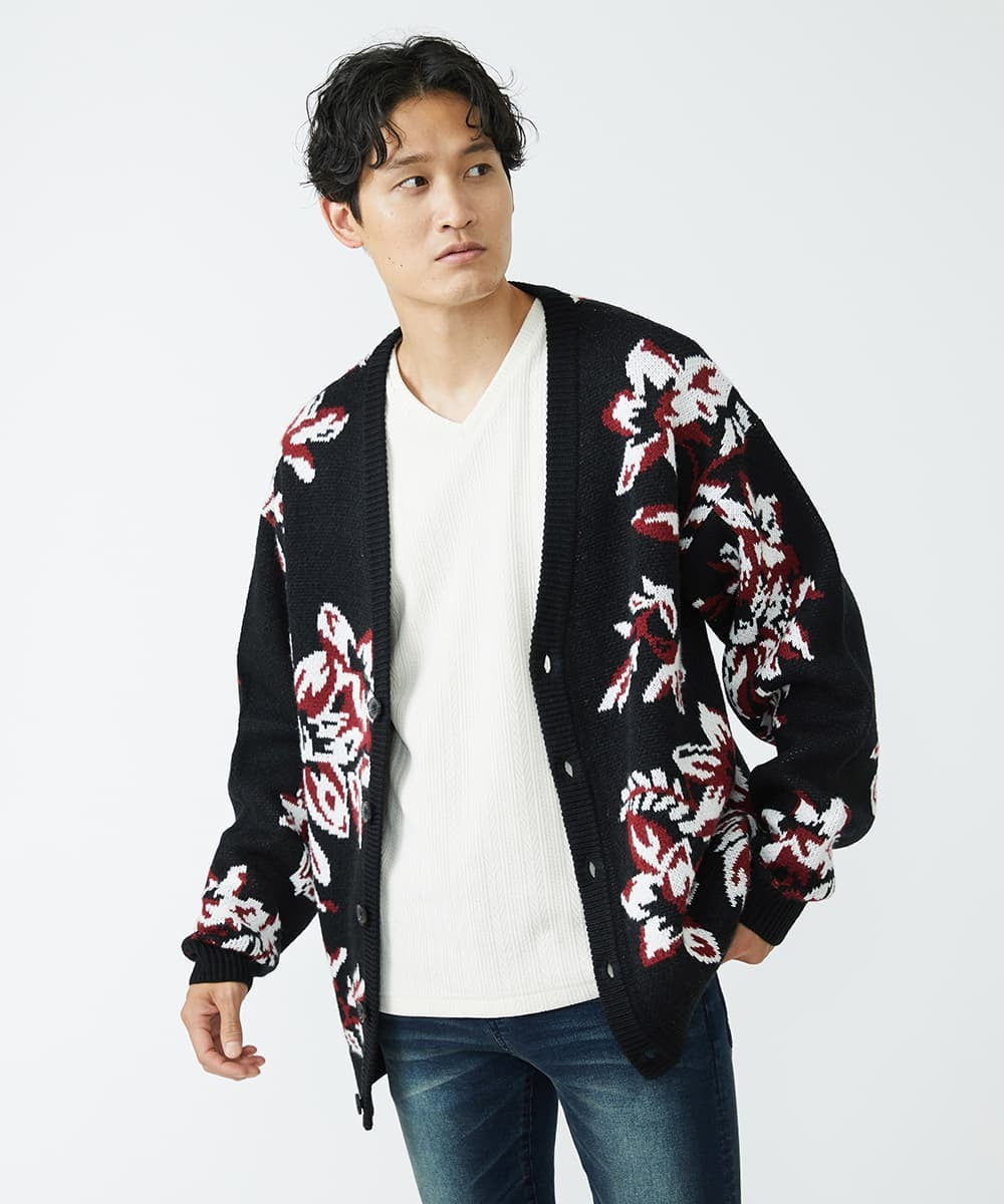 MKFAX83110 MK MICHEL KLEIN HOMME(MKミッシェルクランオム) カーディガン / ダブルジャガード ブラック(94)