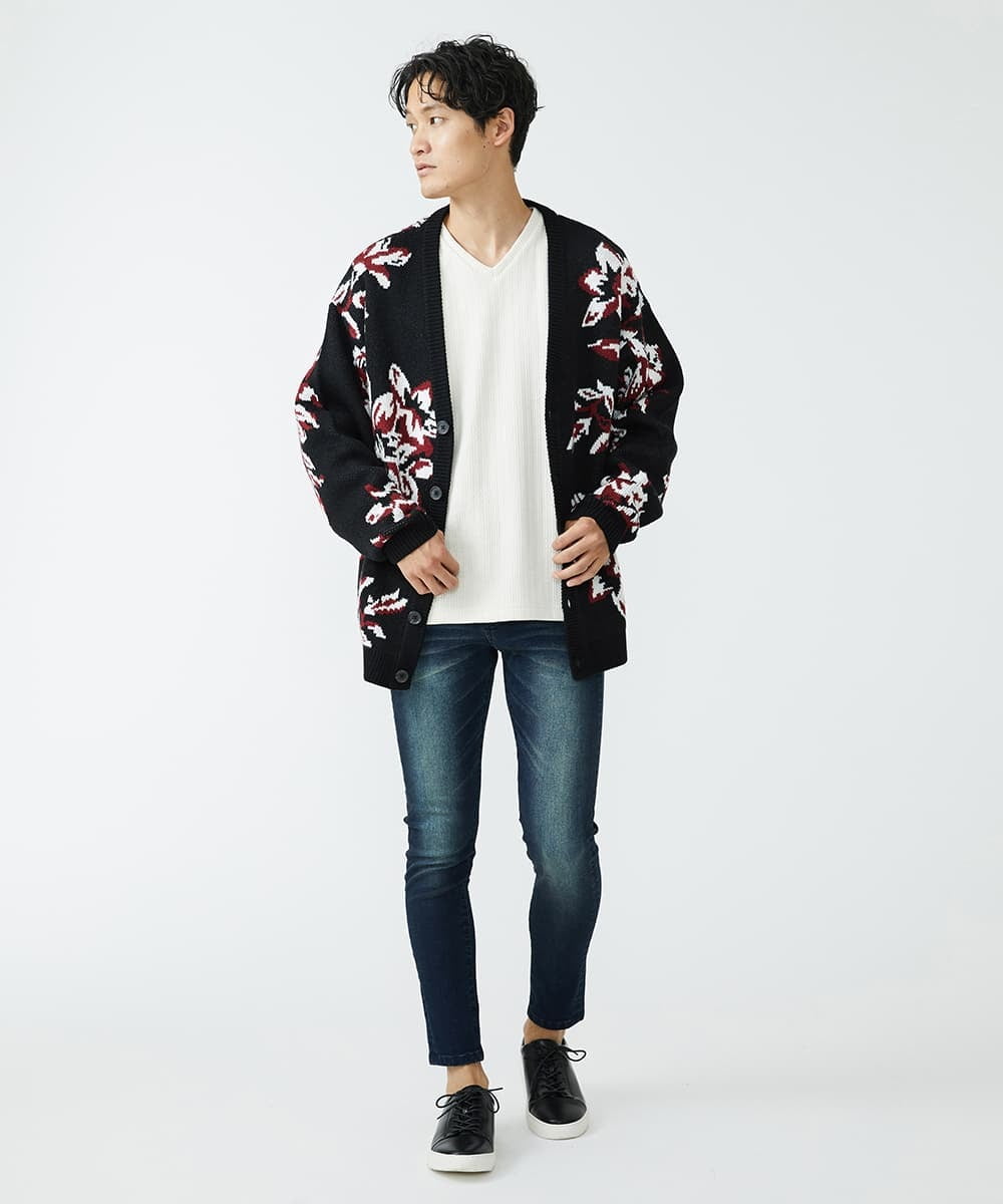 MKFAX83110 MK MICHEL KLEIN HOMME(MKミッシェルクランオム) カーディガン / ダブルジャガード ブラック(94)