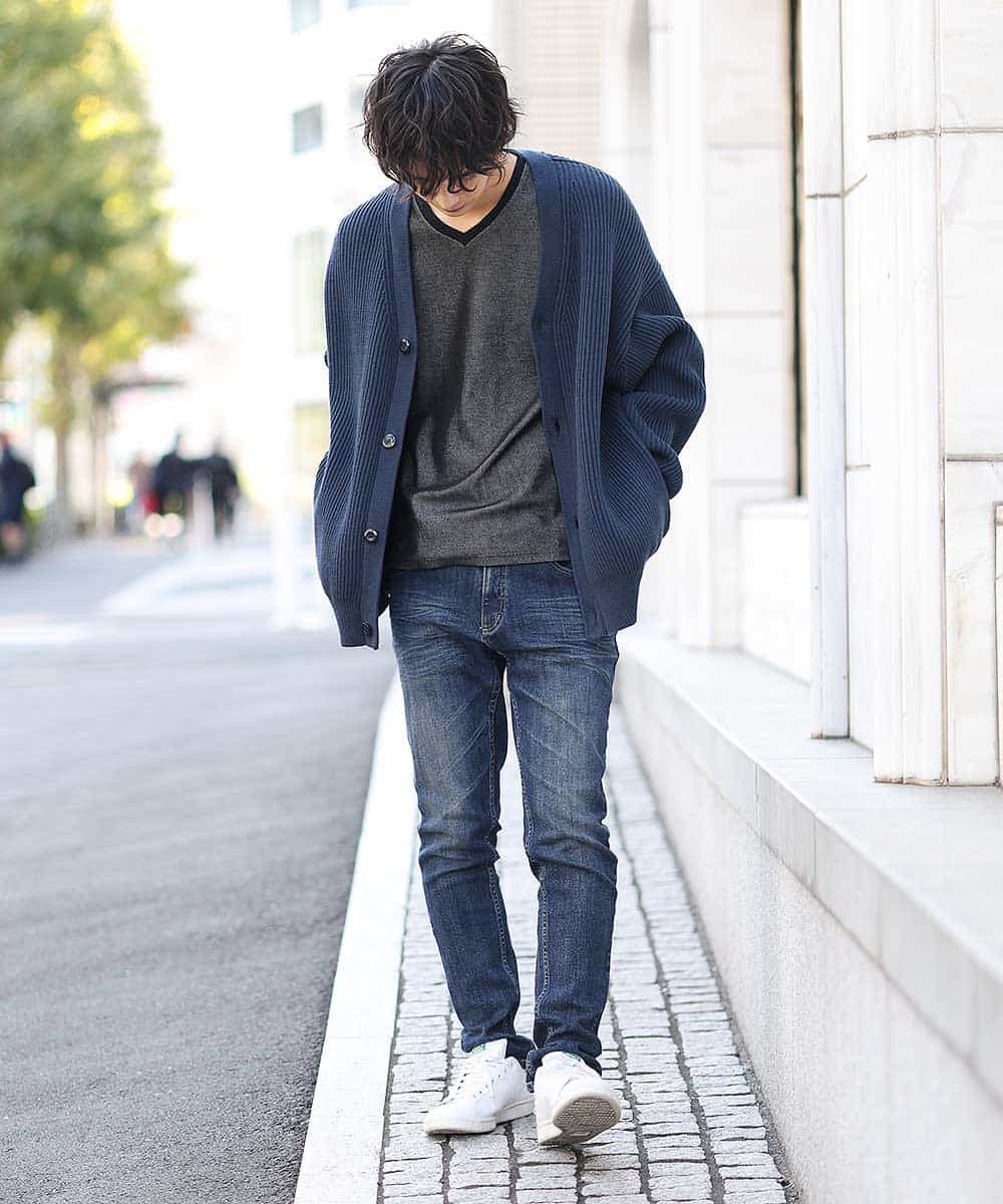 MKFCO10089 MK MICHEL KLEIN HOMME(MKミッシェルクランオム) バルーンシルエット / カーディガン ネイビー