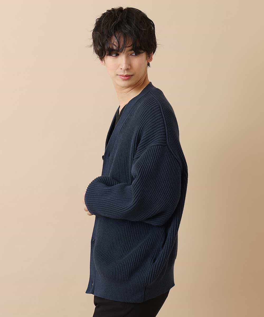MKFCO10089 MK MICHEL KLEIN HOMME(MKミッシェルクランオム) バルーンシルエット / カーディガン ネイビー