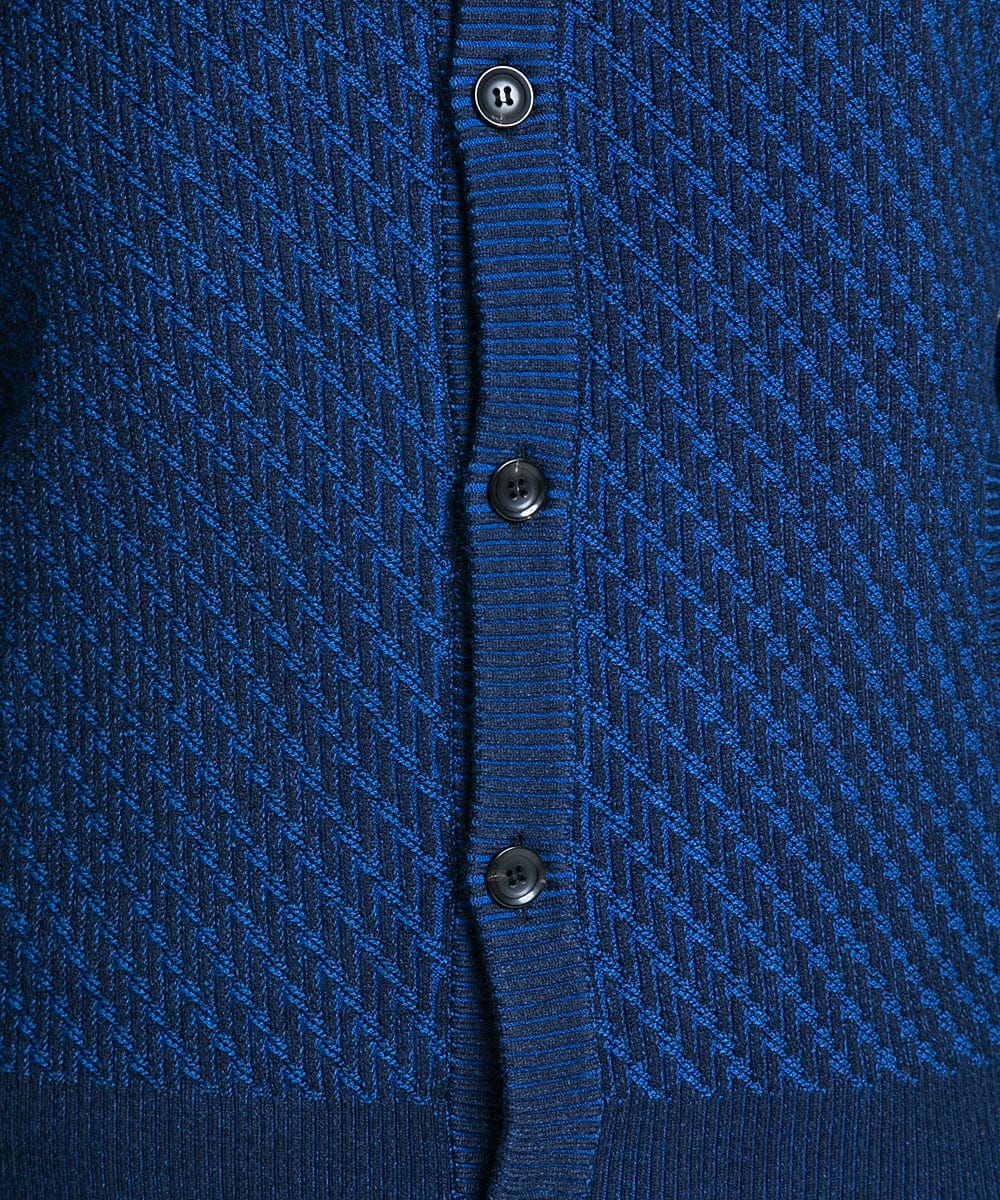 MKFCV50130 MK MICHEL KLEIN HOMME(MKミッシェルクランオム) スタンドカーディガン / ツイルへリンボン ブルー(55)