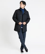 MKFCV50130 MK MICHEL KLEIN HOMME(MKミッシェルクランオム) スタンドカーディガン / ツイルへリンボン ブルー(55)