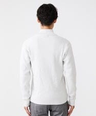 MKFCV50130 MK MICHEL KLEIN HOMME(MKミッシェルクランオム) スタンドカーディガン / ツイルへリンボン ライトグレー(91)