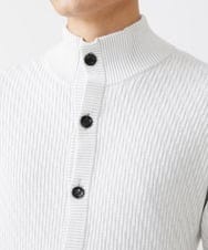 MKFCV50130 MK MICHEL KLEIN HOMME(MKミッシェルクランオム) スタンドカーディガン / ツイルへリンボン ライトグレー(91)