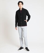 MKFCV50130 MK MICHEL KLEIN HOMME(MKミッシェルクランオム) スタンドカーディガン / ツイルへリンボン ブラック(94)