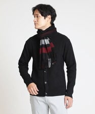 MKFCV50130 MK MICHEL KLEIN HOMME(MKミッシェルクランオム) スタンドカーディガン / ツイルへリンボン ブラック(94)