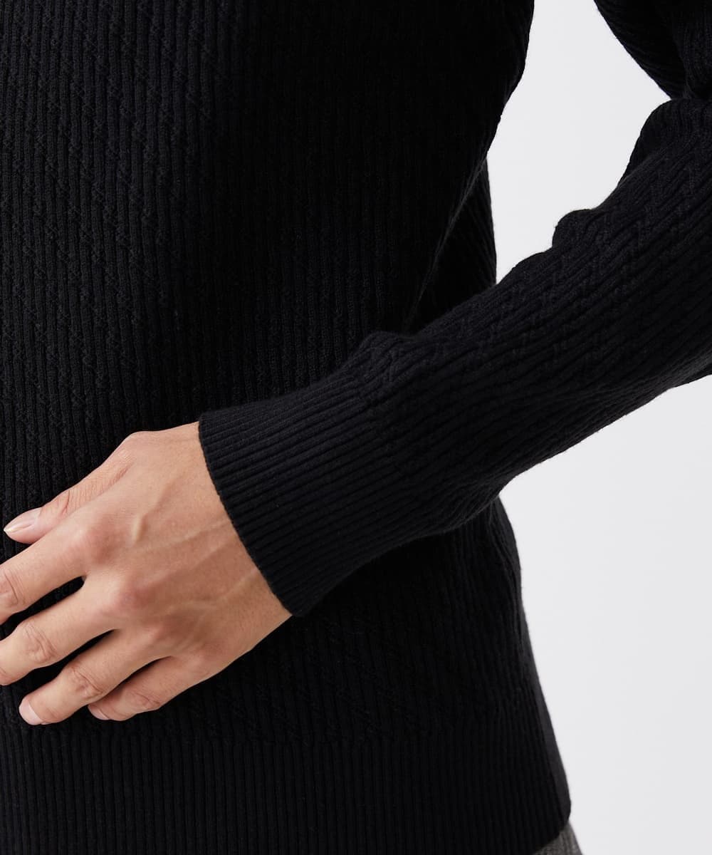 MKFCV60099 MK MICHEL KLEIN HOMME(MKミッシェルクランオム) Vネックニット / ツイルへリンボン ブラック(94)