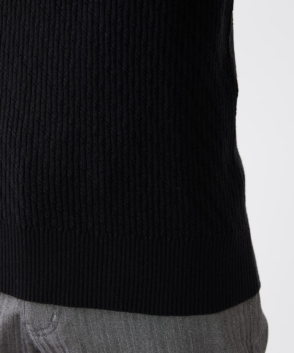MKFCV60099 MK MICHEL KLEIN HOMME(MKミッシェルクランオム) Vネックニット / ツイルへリンボン ブラック(94)